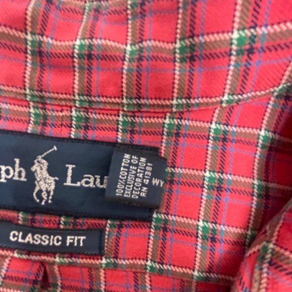 Polo Ralph Lauren Classic Fit Dress Shirt Men’s XL Red Plaid - Picture 4 of 7